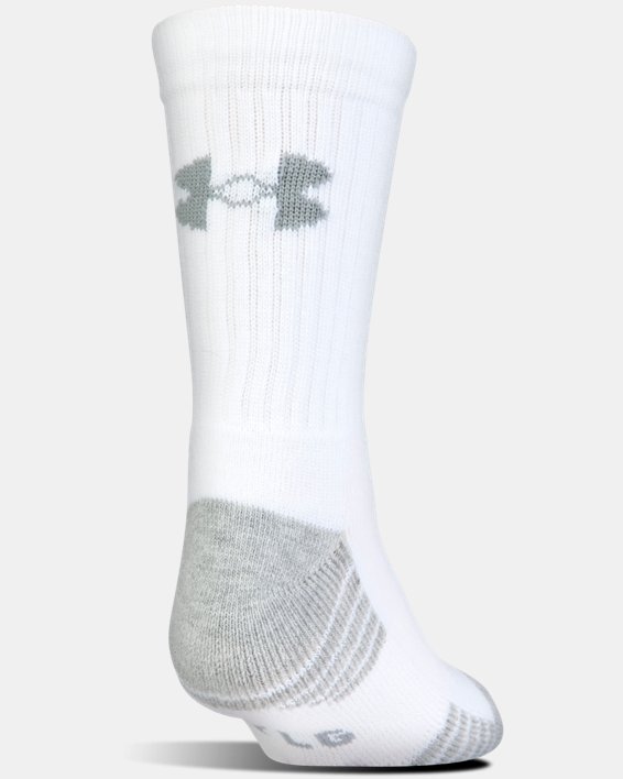 Unisex HeatGear® Tech Crew Socks - 3-Pack, White, pdpMainDesktop image number 4